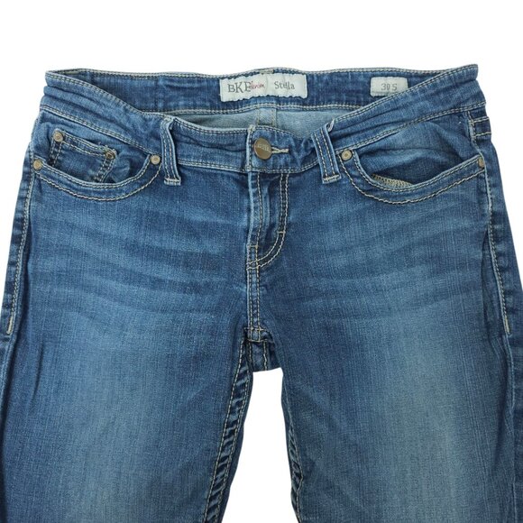 Buckle BKE Stella Jeans Stretch Size 30 Short Boot Low Rise Med Wash Distressed - Picture 6 of 13